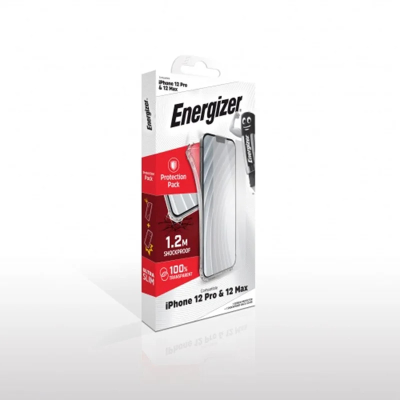 Θήκη Shockproof TPU Πιστοποίηση Drop Test 1.2m Energizer με Τζαμάκι Προστασίας για Apple iPhone 12 / 12 Pro Διάφανη Θήκη Shockproof TPU Πιστοποίηση Drop Test 1.2m Energizer με Τζαμάκι Προστασίας για Apple iPhone 12 / 12 Pro Διάφανη