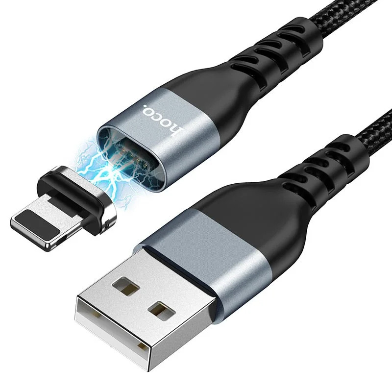 Καλώδιο σύνδεσης Hoco U96 Traveller Magnetic USB σε Lightning 2.4A με Μαγνητικό Αποσπώμενο Μεταλλικό Βύσμα Braided Μαύρο 1.2m Καλώδιο σύνδεσης Hoco U96 Traveller Magnetic USB σε Lightning 2.4A με Μαγνητικό Αποσπώμενο Μεταλλικό Βύσμα Braided Μαύρο 1.2m