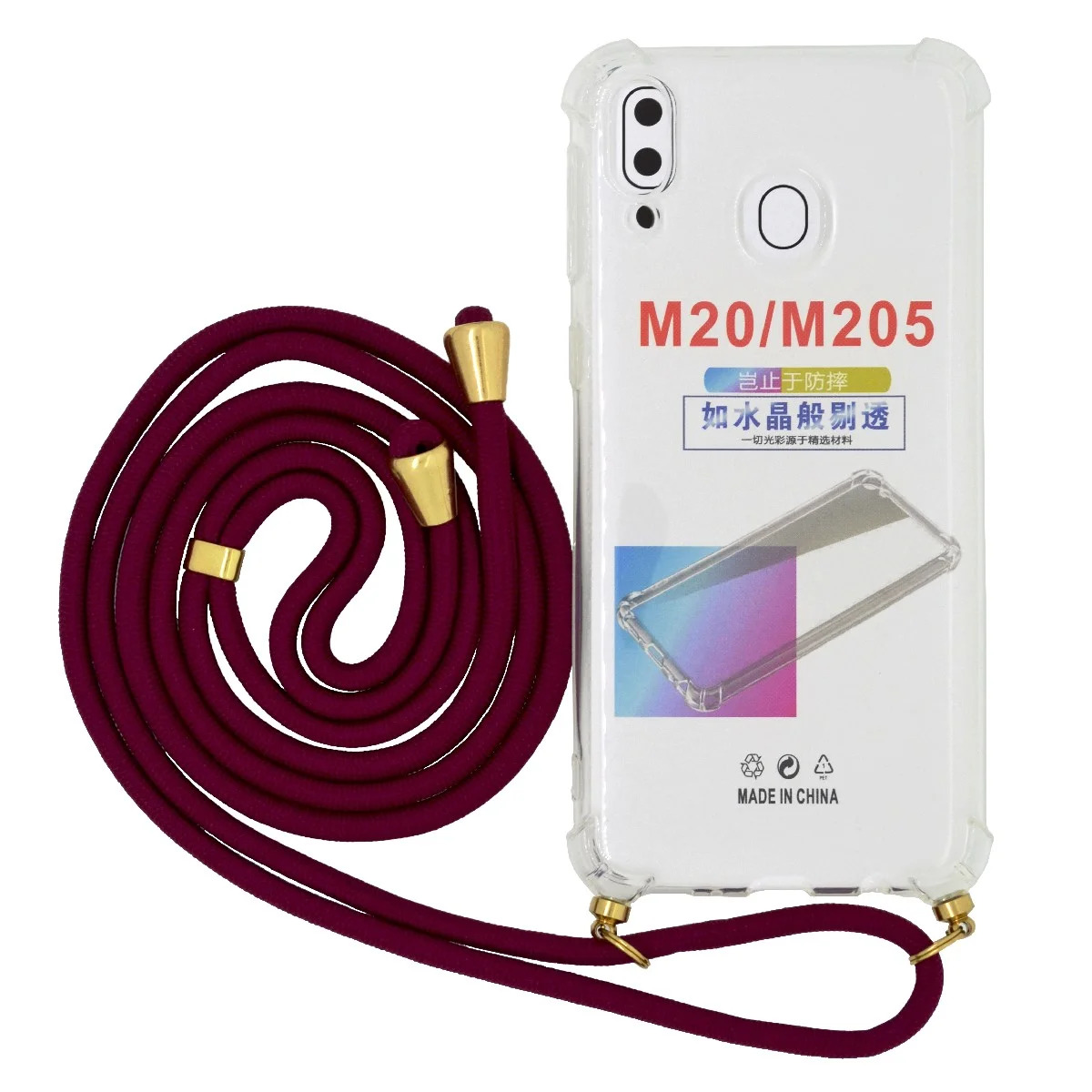 Θήκη Ancus Crossbody για Samsung SM-M205F Galaxy M20 Διάφανη με Κορδόνι Μπορντό Θήκη Ancus Crossbody για Samsung SM-M205F Galaxy M20 Διάφανη με Κορδόνι Μπορντό