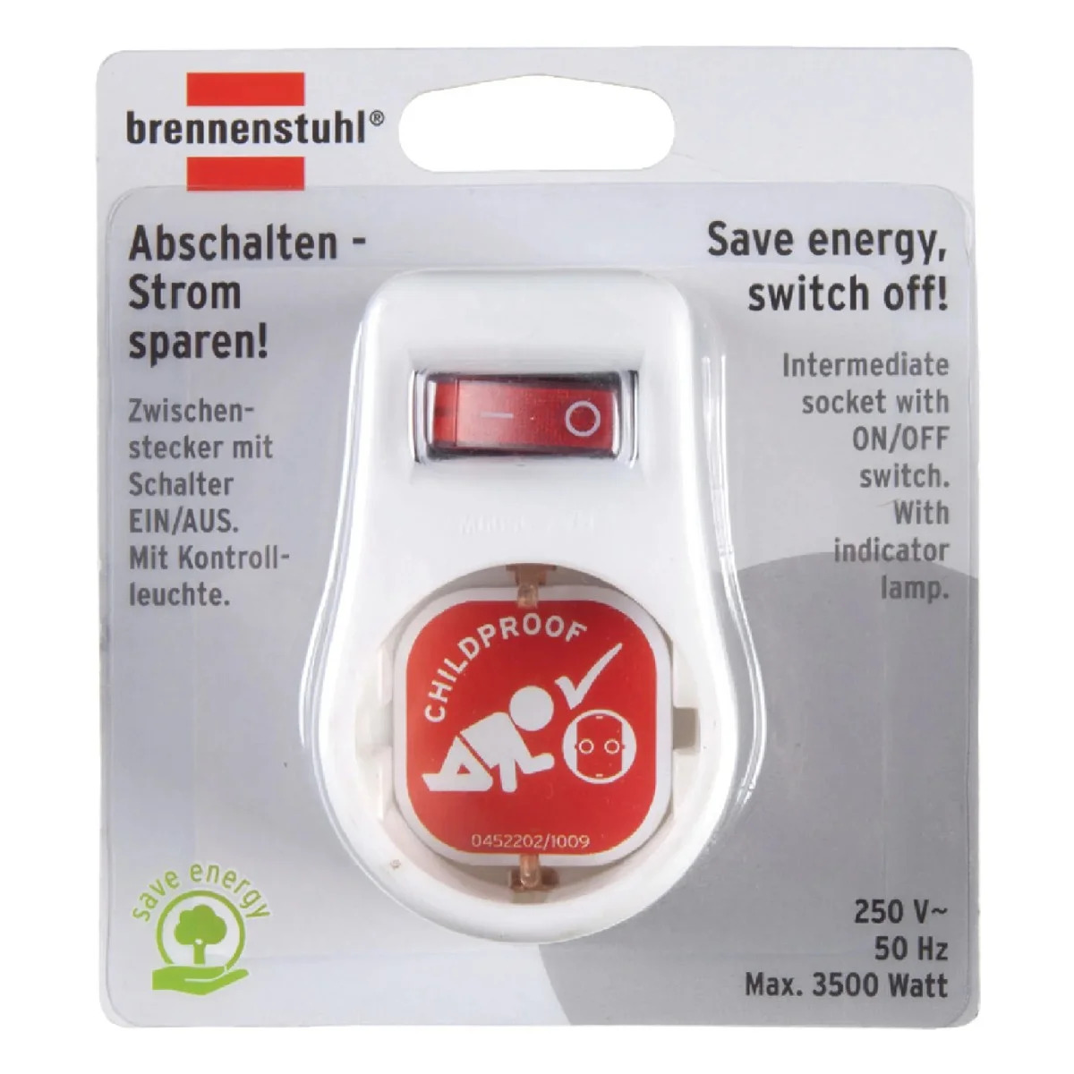 Αντάπτορας Πρίζας Σούκο Brennenstuhl με 1 Θύρα Εισαγωγής και Διακόπτη On/Off (250V/3500W) IP20 με Παιδική Προστασία Αντάπτορας Πρίζας Σούκο Brennenstuhl με 1 Θύρα Εισαγωγής και Διακόπτη On/Off (250V/3500W) IP20 με Παιδική Προστασία