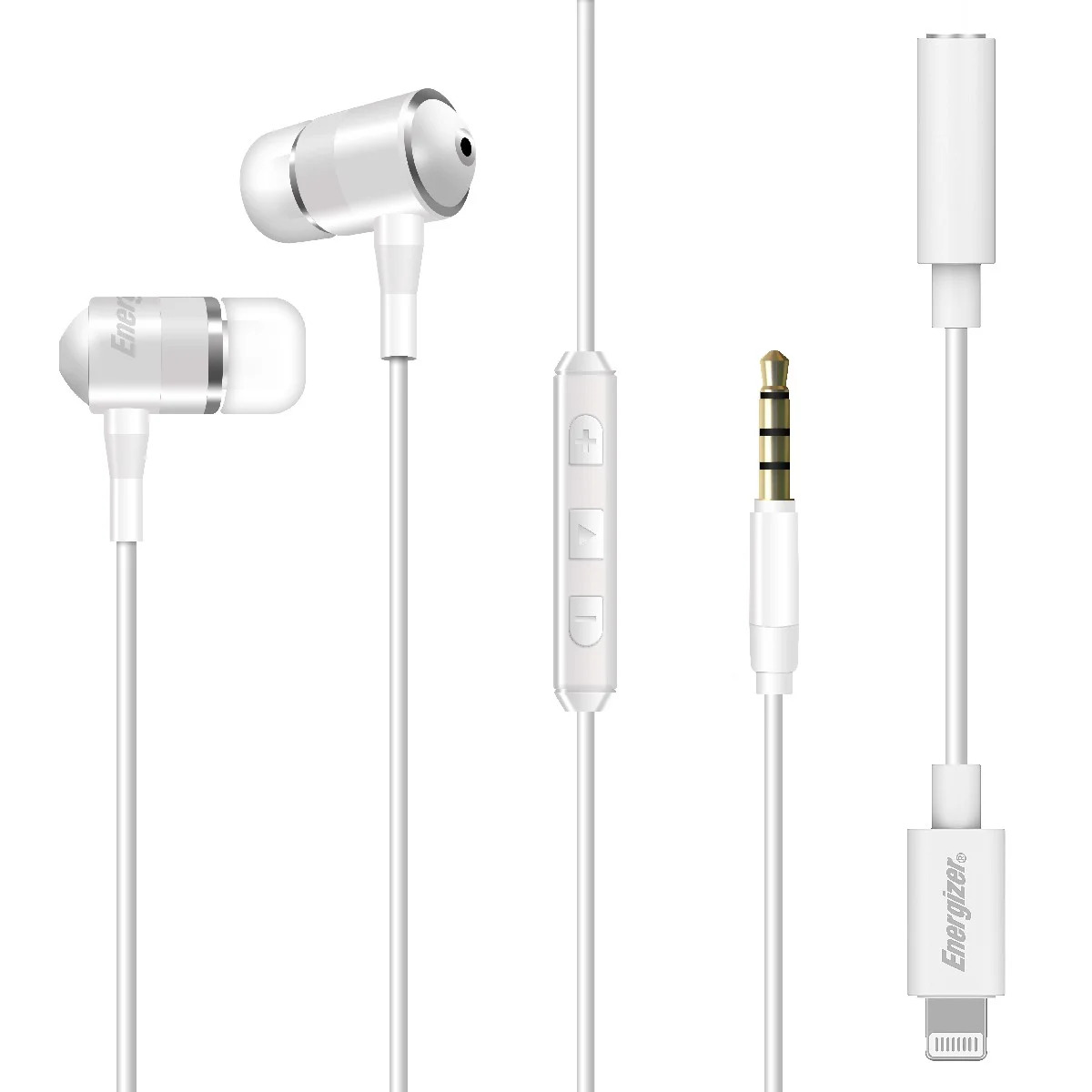 Hands Free Energizer UIL35WH Metal Stereo 3.5mm με Αντάπτορα Lightning Apple Certified MFi σε 3.5mm και Πλήκτρα Λειτουργίας 1.2m Λευκό Hands Free Energizer UIL35WH Metal Stereo 3.5mm με Αντάπτορα Lightning Apple Certified MFi σε 3.5mm και Πλήκτρα Λειτουργίας 1.2m Λευκό