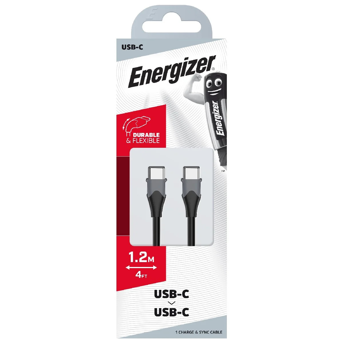 Καλώδιο Σύνδεσης Energizer Bicolor 2.0A USB-C σε USB-C Μαύρο 1.2m Καλώδιο Σύνδεσης Energizer Bicolor 2.0A USB-C σε USB-C Μαύρο 1.2m