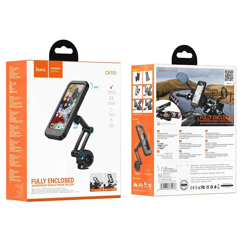 Βάση Στήριξης Hoco CA101 Rider Ποδηλάτου και Μηχανής με Αδιάβροχη Θήκη IPX4 για 4.5"-7" Βάση Στήριξης Hoco CA101 Rider Ποδηλάτου και Μηχανής με Αδιάβροχη Θήκη IPX4 για 4.5"-7"