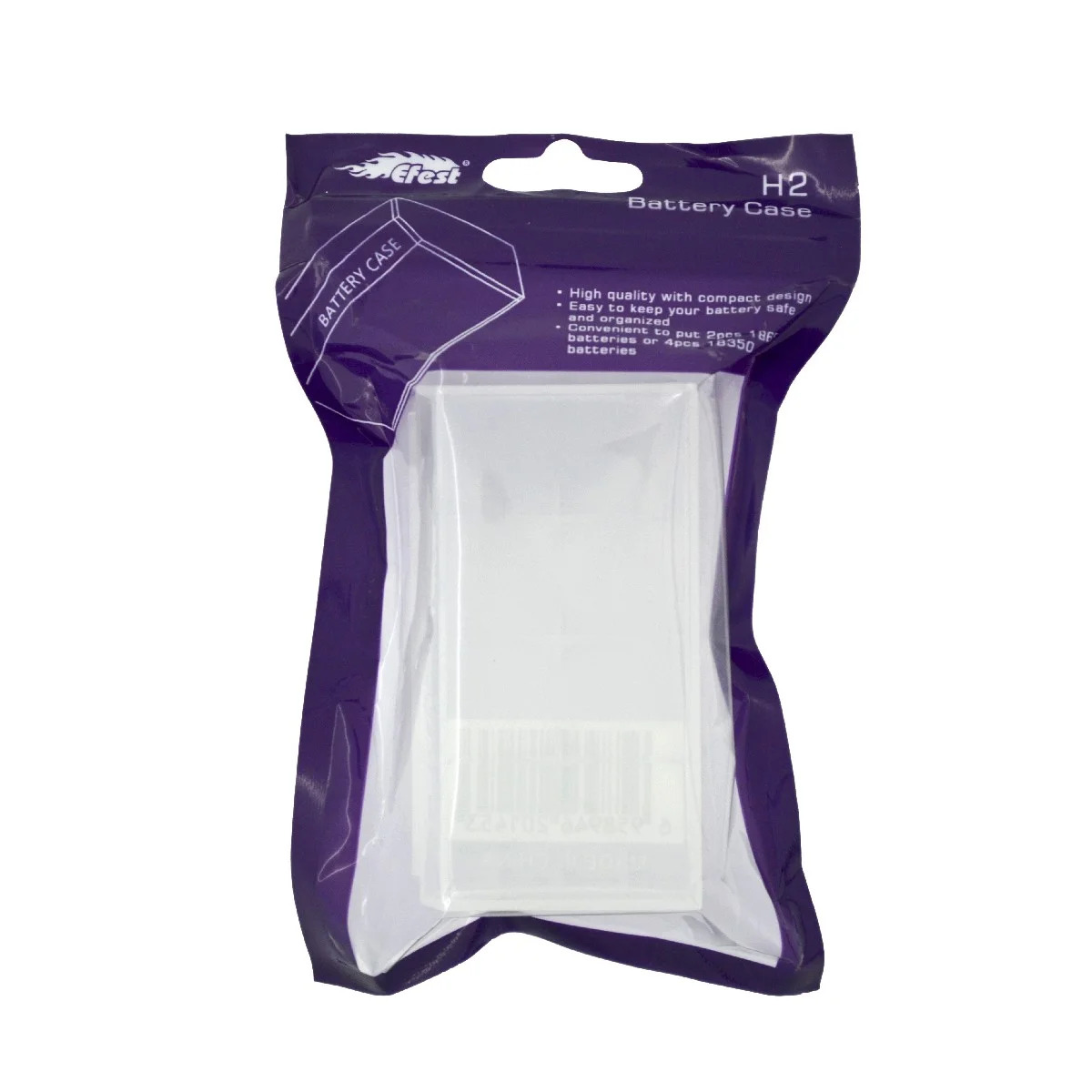 Κουτί Αποθήκευσης Μπαταριών Efest H2 για αποθήκευση έως 2 μπαταριών 18650 Λευκό Κουτί Αποθήκευσης Μπαταριών Efest H2 για αποθήκευση έως 2 μπαταριών 18650 Λευκό