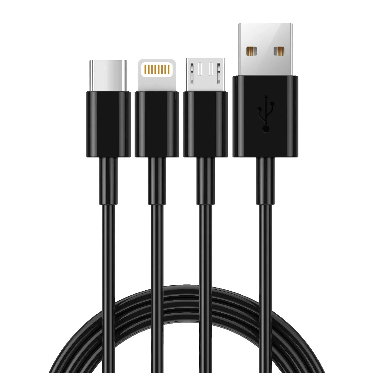 Καλώδιο Σύνδεσης και Φόρτισης Ancus Flow E44 USB 3 σε 1 Micro-USB, USB-C, Lightning 3.0A Μαύρο 1m Καλώδιο Σύνδεσης και Φόρτισης Ancus Flow E44 USB 3 σε 1 Micro-USB, USB-C, Lightning 3.0A Μαύρο 1m