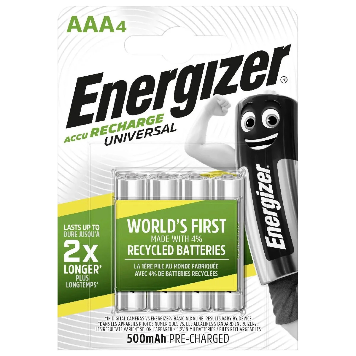 Μπαταρία Επαναφορτιζόμενη Energizer ACCU Recharge Power Plus 500 mAh size AAA 1.2V Τεμ. 4 Μπαταρία Επαναφορτιζόμενη Energizer ACCU Recharge Power Plus 500 mAh size AAA 1.2V Τεμ. 4