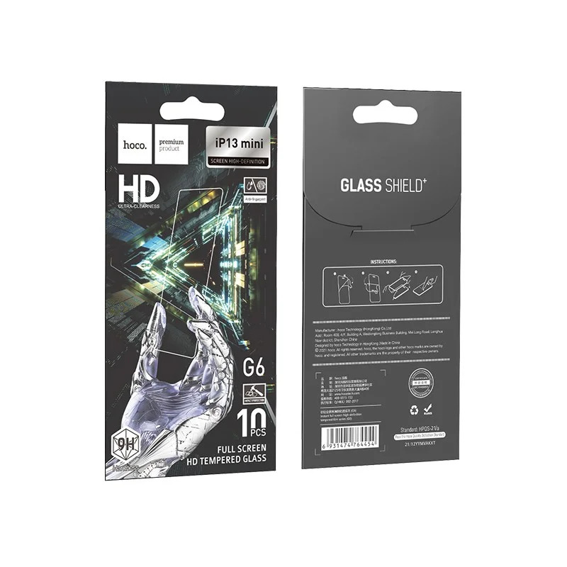 Tempered Glass Hoco G6 Instant Full Screen High-Definition HD 2.5D για Apple iPhone 13 mini Μαύρο. Tempered Glass Hoco G6 Instant Full Screen High-Definition HD 2.5D για Apple iPhone 13 mini Μαύρο.