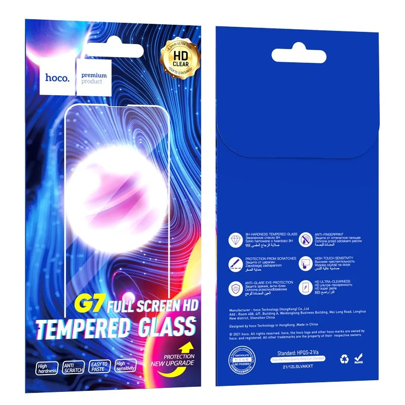Tempered Glass Hoco G7 Full Screen HD για Apple iPhone 13 Pro Max/ iPhone 14 Plus Μαύρο Tempered Glass Hoco G7 Full Screen HD για Apple iPhone 13 Pro Max/ iPhone 14 Plus Μαύρο