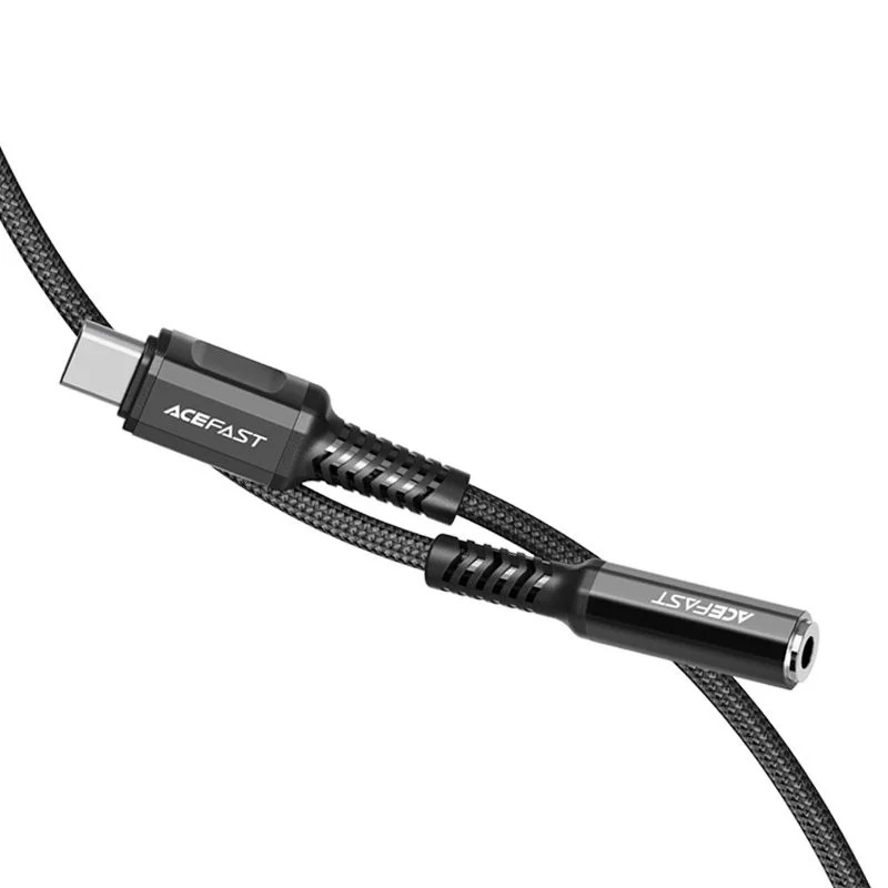 Καλώδιο σύνδεσης Acefast C1-07 USB-C σε 3.5mm Θηλυκό Braided Μαύρο 18cm Καλώδιο σύνδεσης Acefast C1-07 USB-C σε 3.5mm Θηλυκό Braided Μαύρο 18cm