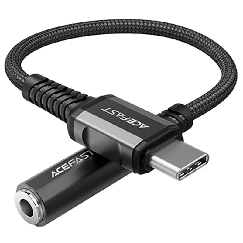 Καλώδιο σύνδεσης Acefast C1-07 USB-C σε 3.5mm Θηλυκό Braided Μαύρο 18cm Καλώδιο σύνδεσης Acefast C1-07 USB-C σε 3.5mm Θηλυκό Braided Μαύρο 18cm