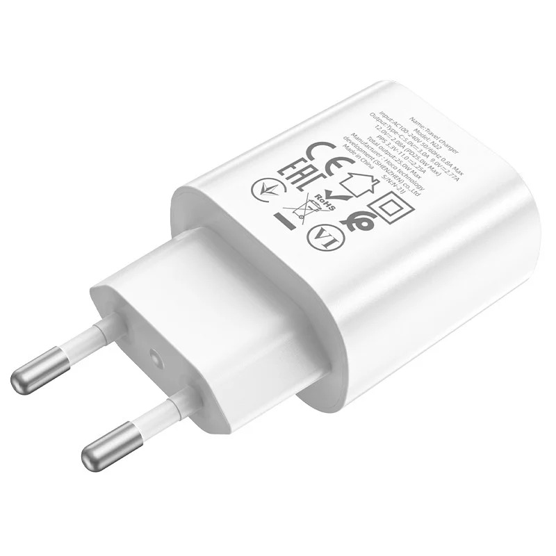 Φορτιστής Ταξιδίου Hoco N22 Jetta USB-C PD25W Small Body Λευκός Φορτιστής Ταξιδίου Hoco N22 Jetta USB-C PD25W Small Body Λευκός