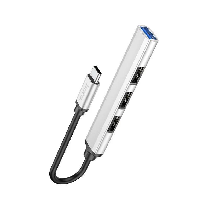 Hub USB-C Hoco HB26 USB3.0+3xUSB2.0 Ασημί 13cm Hub USB-C Hoco HB26 USB3.0+3xUSB2.0 Ασημί 13cm