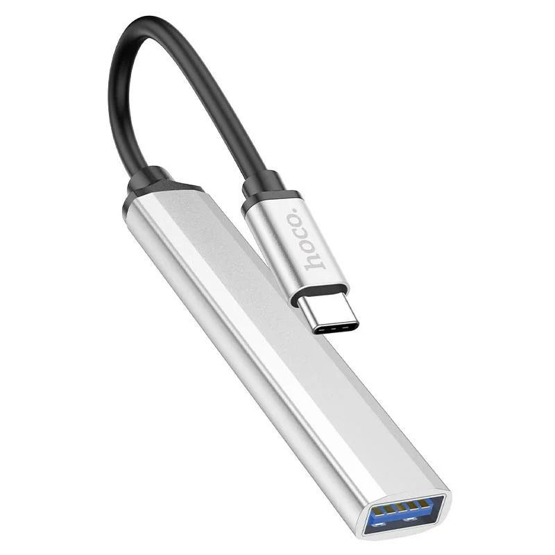 Hub USB-C Hoco HB26 USB3.0+3xUSB2.0 Ασημί 13cm Hub USB-C Hoco HB26 USB3.0+3xUSB2.0 Ασημί 13cm