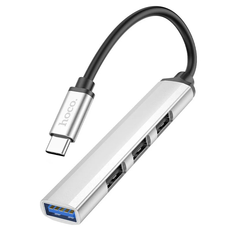 Hub USB-C Hoco HB26 USB3.0+3xUSB2.0 Ασημί 13cm Hub USB-C Hoco HB26 USB3.0+3xUSB2.0 Ασημί 13cm