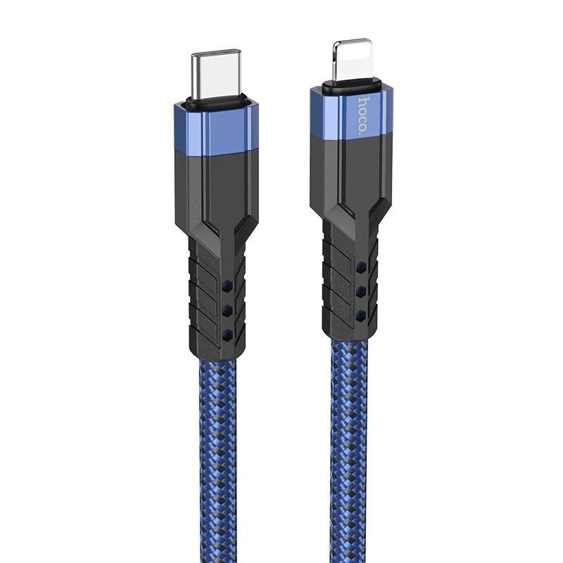 Καλώδιο Σύνδεσης Hoco U110 USB-C σε Lightning Braided PD20W 3A Υψηλής Αντοχής Braided Μπλε 1.2m Καλώδιο Σύνδεσης Hoco U110 USB-C σε Lightning Braided PD20W 3A Υψηλής Αντοχής Braided Μπλε 1.2m