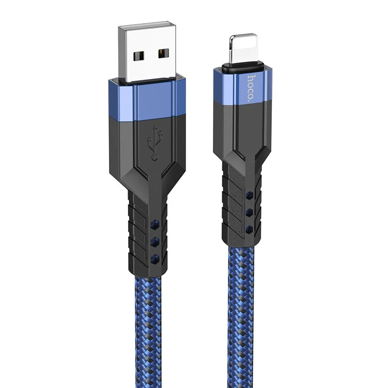 Καλώδιο Σύνδεσης Hoco U110 USB σε Lightning 2.4A Υψηλής Αντοχής Braided Μπλε 1.2m Καλώδιο Σύνδεσης Hoco U110 USB σε Lightning 2.4A Υψηλής Αντοχής Braided Μπλε 1.2m