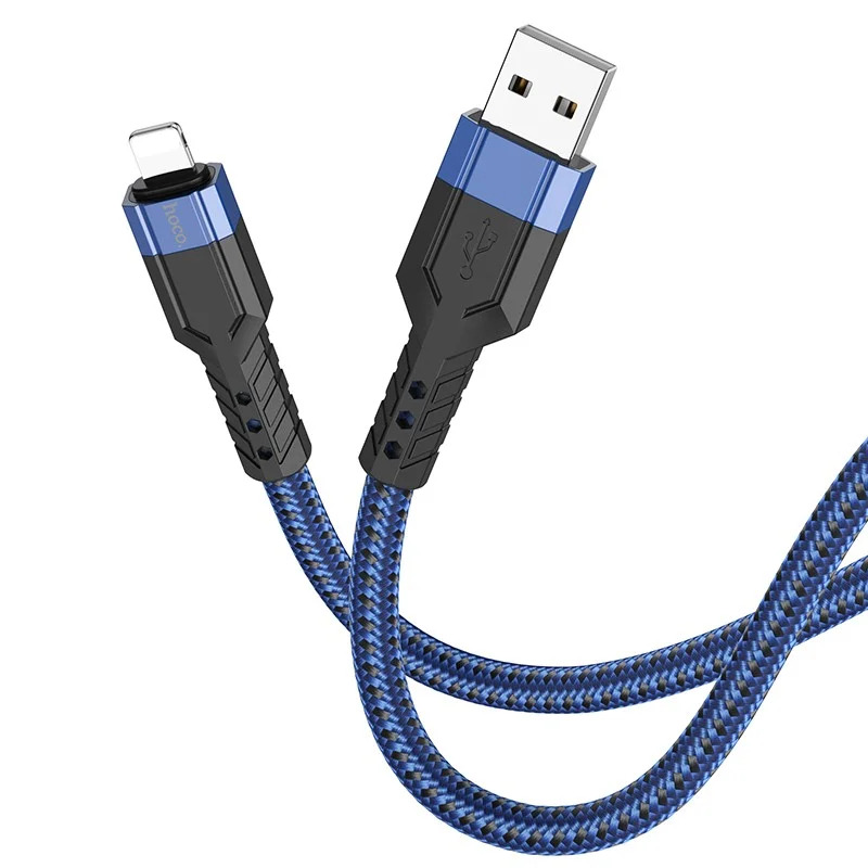 Καλώδιο Σύνδεσης Hoco U110 USB σε Lightning 2.4A Υψηλής Αντοχής Braided Μπλε 1.2m Καλώδιο Σύνδεσης Hoco U110 USB σε Lightning 2.4A Υψηλής Αντοχής Braided Μπλε 1.2m