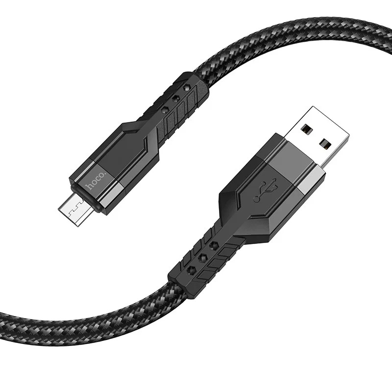 Καλώδιο Σύνδεσης Hoco U110 USB σε Micro-USB 2.4A Υψηλής Αντοχής Braided Μαύρο 1.2m Καλώδιο Σύνδεσης Hoco U110 USB σε Micro-USB 2.4A Υψηλής Αντοχής Braided Μαύρο 1.2m