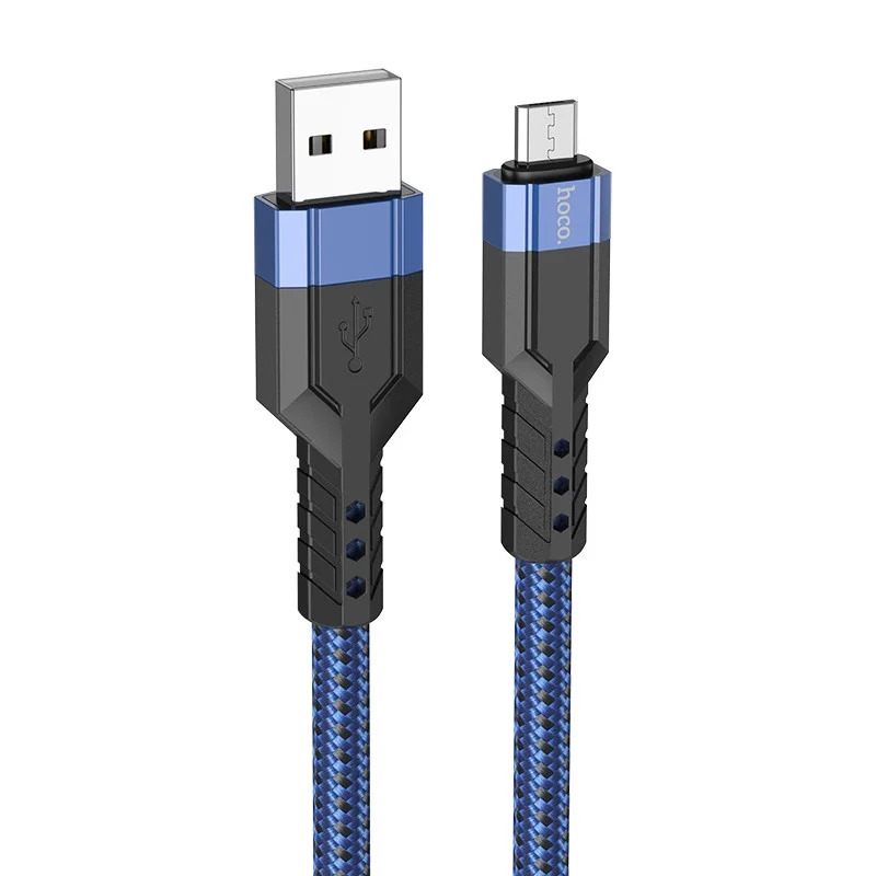 Καλώδιο Σύνδεσης Hoco U110 USB σε Micro-USB 2.4A Υψηλής Αντοχής Braided Μπλε 1.2m Καλώδιο Σύνδεσης Hoco U110 USB σε Micro-USB 2.4A Υψηλής Αντοχής Braided Μπλε 1.2m