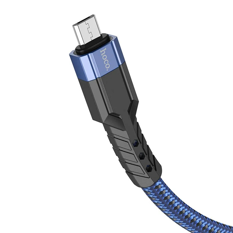 Καλώδιο Σύνδεσης Hoco U110 USB σε Micro-USB 2.4A Υψηλής Αντοχής Braided Μπλε 1.2m Καλώδιο Σύνδεσης Hoco U110 USB σε Micro-USB 2.4A Υψηλής Αντοχής Braided Μπλε 1.2m