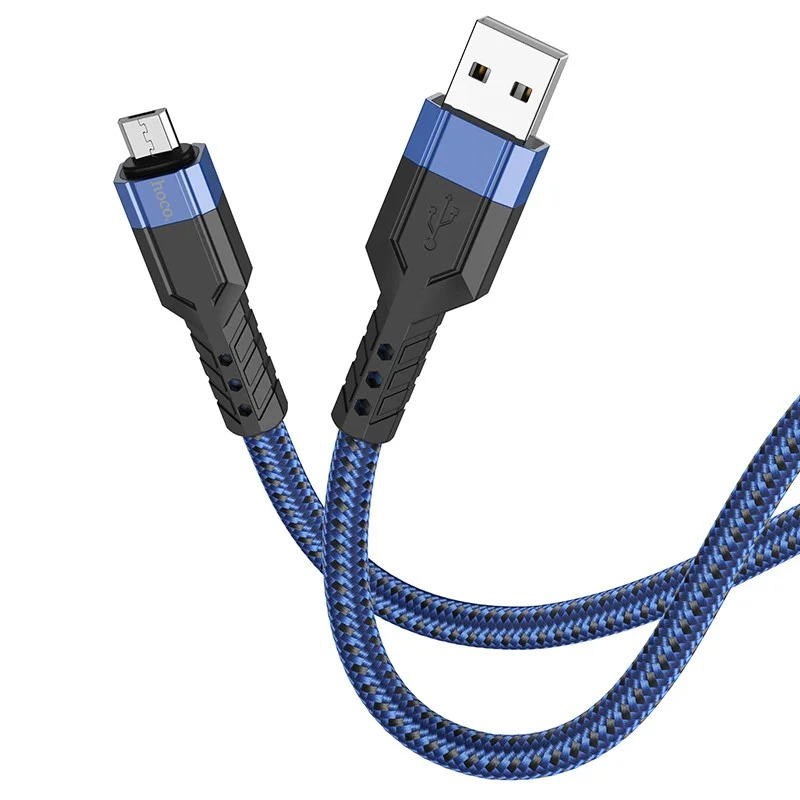 Καλώδιο Σύνδεσης Hoco U110 USB σε Micro-USB 2.4A Υψηλής Αντοχής Braided Μπλε 1.2m Καλώδιο Σύνδεσης Hoco U110 USB σε Micro-USB 2.4A Υψηλής Αντοχής Braided Μπλε 1.2m