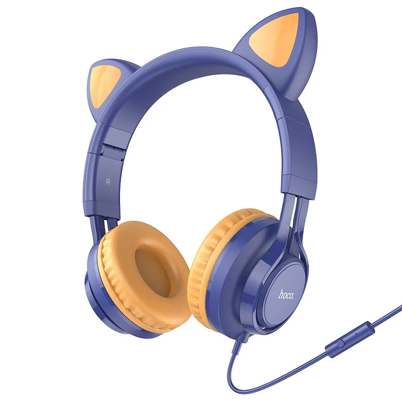 Ακουστικά Stereo Hoco W36 Cat ear με Μικρόφωνο 3.5mm Μπλε Ακουστικά Stereo Hoco W36 Cat ear με Μικρόφωνο 3.5mm Μπλε