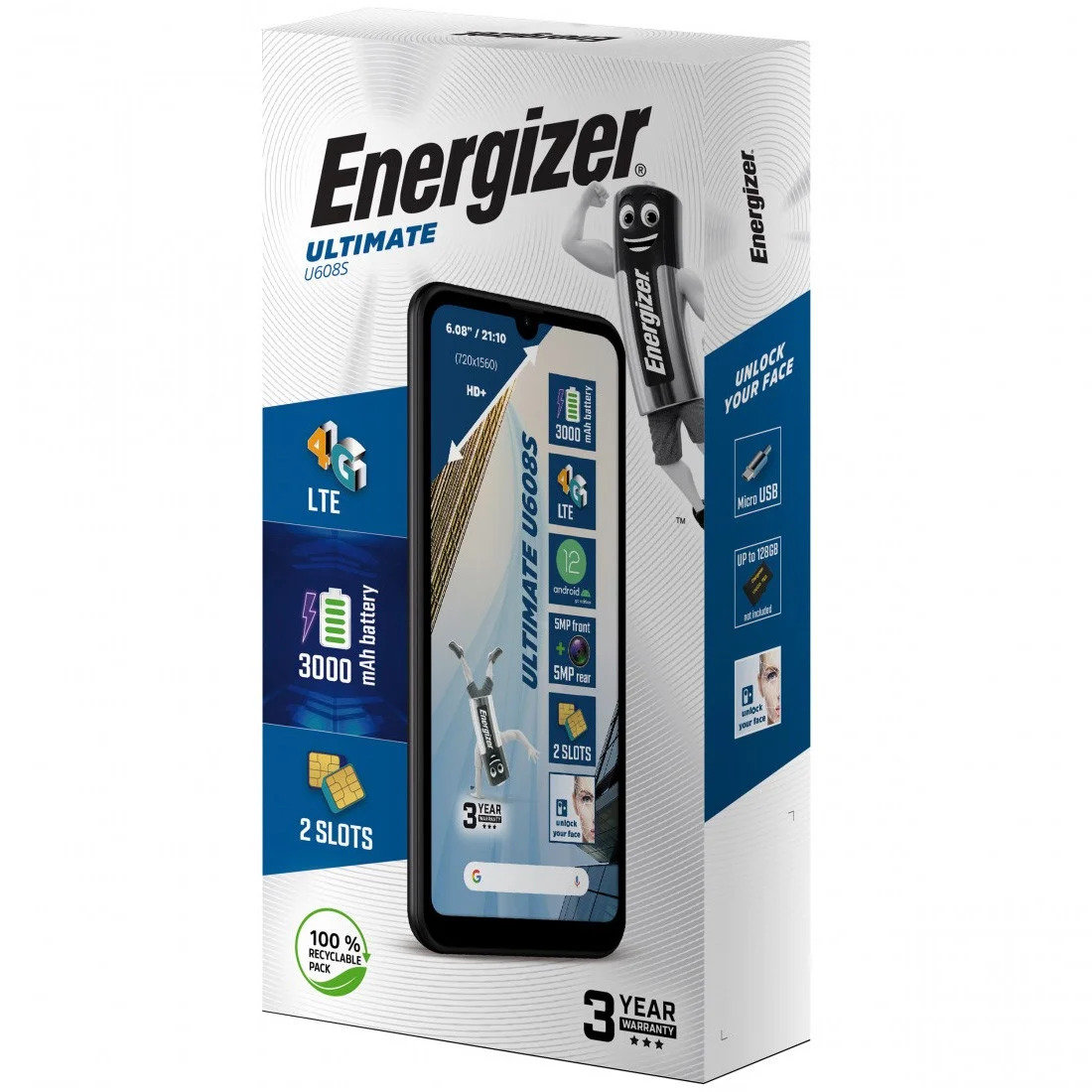 Energizer Ultimate U608S 4G Dual Sim 6.08" 2GB/32GB Android 3000mAh Bluetooth Camera Μαύρο 3 Χρόνια Εγγύηση Energizer Ultimate U608S 4G Dual Sim 6.08" 2GB/32GB Android 3000mAh Bluetooth Camera Μαύρο 3 Χρόνια Εγγύηση