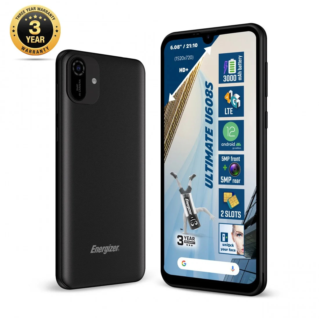 Energizer Ultimate U608S 4G Dual Sim 6.08" 2GB/32GB Android 3000mAh Bluetooth Camera Μαύρο 3 Χρόνια Εγγύηση Energizer Ultimate U608S 4G Dual Sim 6.08" 2GB/32GB Android 3000mAh Bluetooth Camera Μαύρο 3 Χρόνια Εγγύηση