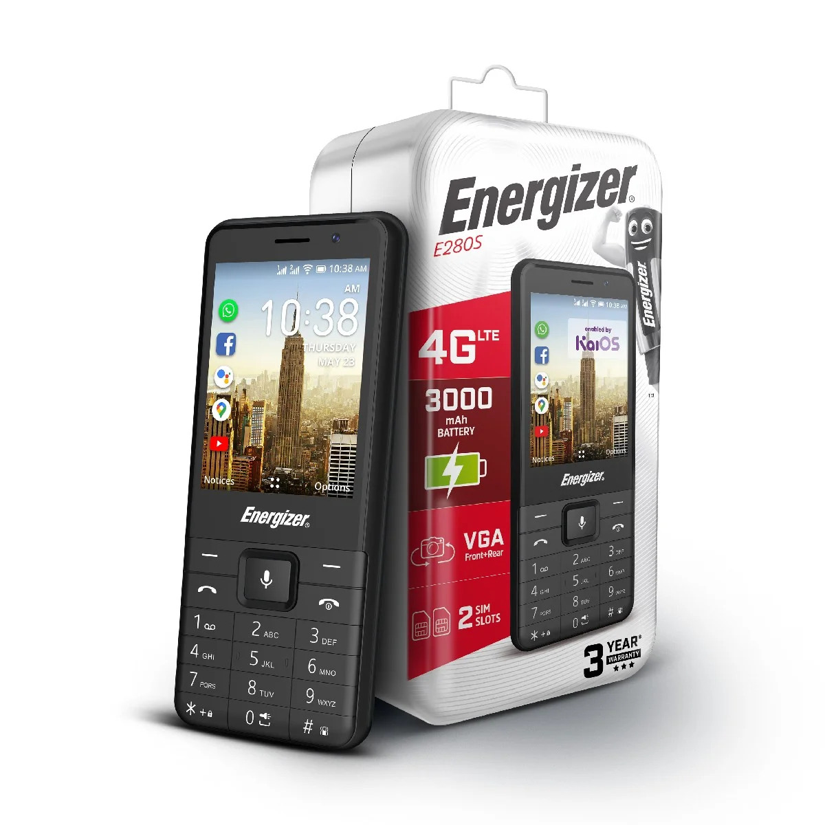 Energizer Energy E280S 512MB/4GB Dual Sim 4G 2.8" KaiOS 3000mAh Bluetooth Camera Μαύρο 3 Χρόνια Εγγύηση Energizer Energy E280S 512MB/4GB Dual Sim 4G 2.8" KaiOS 3000mAh Bluetooth Camera Μαύρο 3 Χρόνια Εγγύηση
