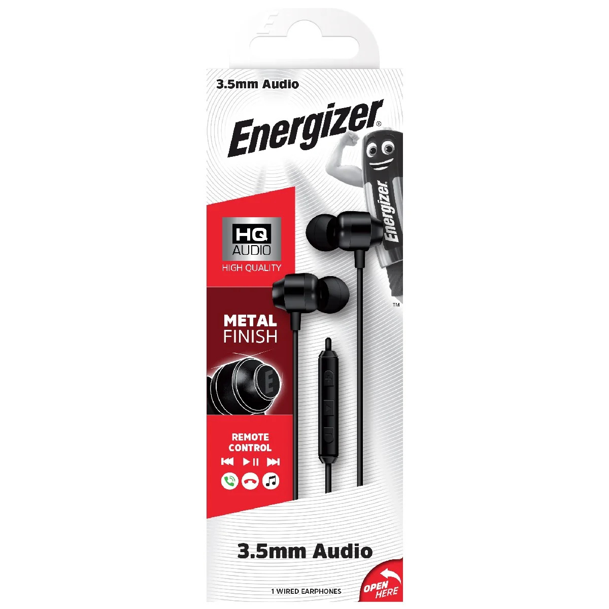 Hands Free Energizer CIA10 Metal Stereo 3.5mm Μαύρα με Μικρόφωνο και Πλήκτρο Πολλαπλών Λειτουργιών 1.2m Hands Free Energizer CIA10 Metal Stereo 3.5mm Μαύρα με Μικρόφωνο και Πλήκτρο Πολλαπλών Λειτουργιών 1.2m