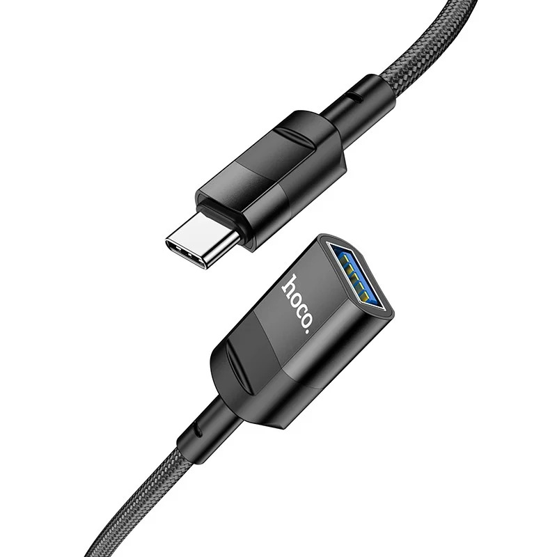 Καλώδιο Προέκτασης Hoco U107 USB-C Αρσενικό σε USB 3.0 Θηλυκό 5V/2A 5Gbps OTG Braided Μαύρο 1.2m Καλώδιο Προέκτασης Hoco U107 USB-C Αρσενικό σε USB 3.0 Θηλυκό 5V/2A 5Gbps OTG Braided Μαύρο 1.2m