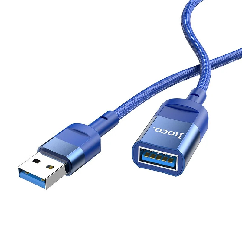 Καλώδιο Προέκτασης Hoco U107 USB Αρσενικό σε USB 3.0 Θηλυκό 3A 5Gbps OTG Braided Μπλε 1.2m Καλώδιο Προέκτασης Hoco U107 USB Αρσενικό σε USB 3.0 Θηλυκό 3A 5Gbps OTG Braided Μπλε 1.2m