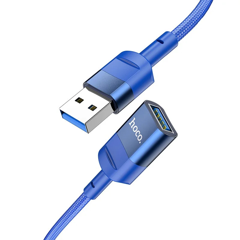 Καλώδιο Προέκτασης Hoco U107 USB Αρσενικό σε USB 3.0 Θηλυκό 3A 5Gbps OTG Braided Μπλε 1.2m Καλώδιο Προέκτασης Hoco U107 USB Αρσενικό σε USB 3.0 Θηλυκό 3A 5Gbps OTG Braided Μπλε 1.2m
