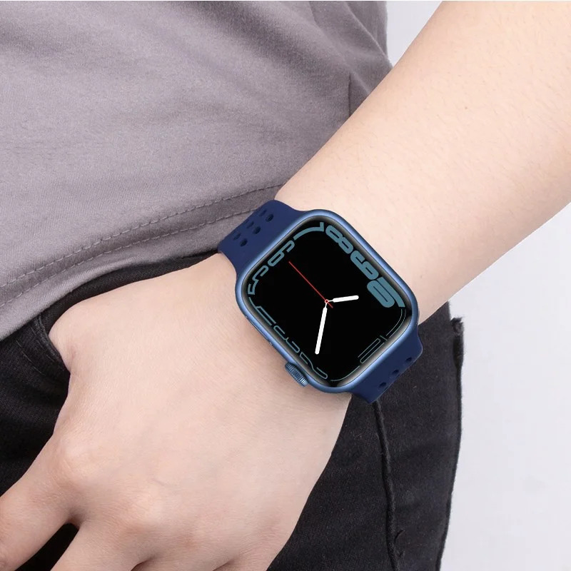 Watchband Hoco WA08 Flexible Honeycomb 38/40/41mm για Apple Watch 1/2/3/4/5/6/7/8/SE Evening Blue Silicon Band Watchband Hoco WA08 Flexible Honeycomb 38/40/41mm για Apple Watch 1/2/3/4/5/6/7/8/SE Evening Blue Silicon Band