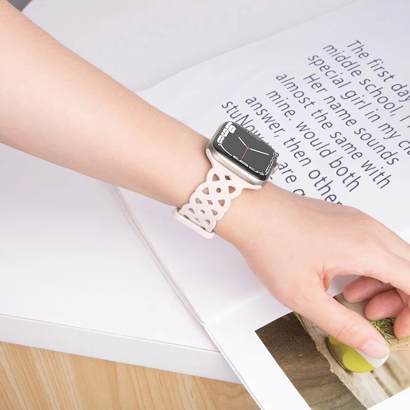 Watchband Hoco WA09 Flexible Rhombus Hollow 38/40/41mm για Apple Watch 1/2/3/4/5/6/7/8/SE Λευκό Silicon Band Watchband Hoco WA09 Flexible Rhombus Hollow 38/40/41mm για Apple Watch 1/2/3/4/5/6/7/8/SE Λευκό Silicon Band