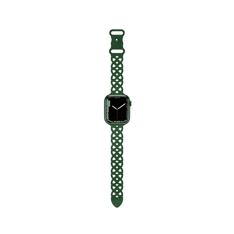 Watchband Hoco WA09 Flexible Rhombus Hollow 38/40/41mm για Apple Watch 1/2/3/4/5/6/7/8/SE Dark Green Silicon Band Watchband Hoco WA09 Flexible Rhombus Hollow 38/40/41mm για Apple Watch 1/2/3/4/5/6/7/8/SE Dark Green Silicon Band