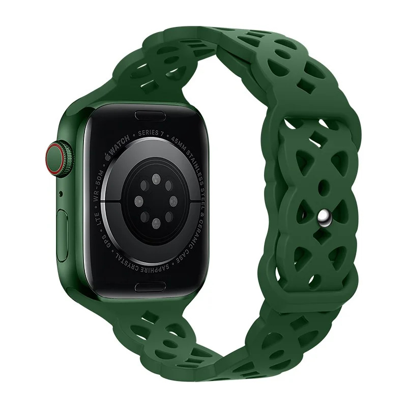 Watchband Hoco WA09 Flexible Rhombus Hollow 42/44/45/49mm για Apple Watch 1/2/3/4/5/6/7/8/SE/Ultra Dark Green Silicon Band Watchband Hoco WA09 Flexible Rhombus Hollow 42/44/45/49mm για Apple Watch 1/2/3/4/5/6/7/8/SE/Ultra Dark Green Silicon Band