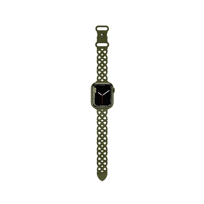 Watchband Hoco WA09 Flexible Rhombus Hollow 42/44/45/49mm για Apple Watch 1/2/3/4/5/6/7/8/SE/Ultra Olive Green Silicon Band Watchband Hoco WA09 Flexible Rhombus Hollow 42/44/45/49mm για Apple Watch 1/2/3/4/5/6/7/8/SE/Ultra Olive Green Silicon Band