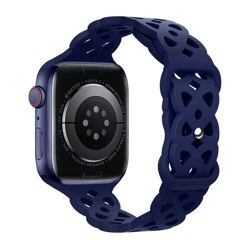Watchband Hoco WA09 Flexible Rhombus Hollow 38/40/41mm για Apple Watch 1/2/3/4/5/6/7/8/SE Dark Blue Silicon Band Watchband Hoco WA09 Flexible Rhombus Hollow 38/40/41mm για Apple Watch 1/2/3/4/5/6/7/8/SE Dark Blue Silicon Band