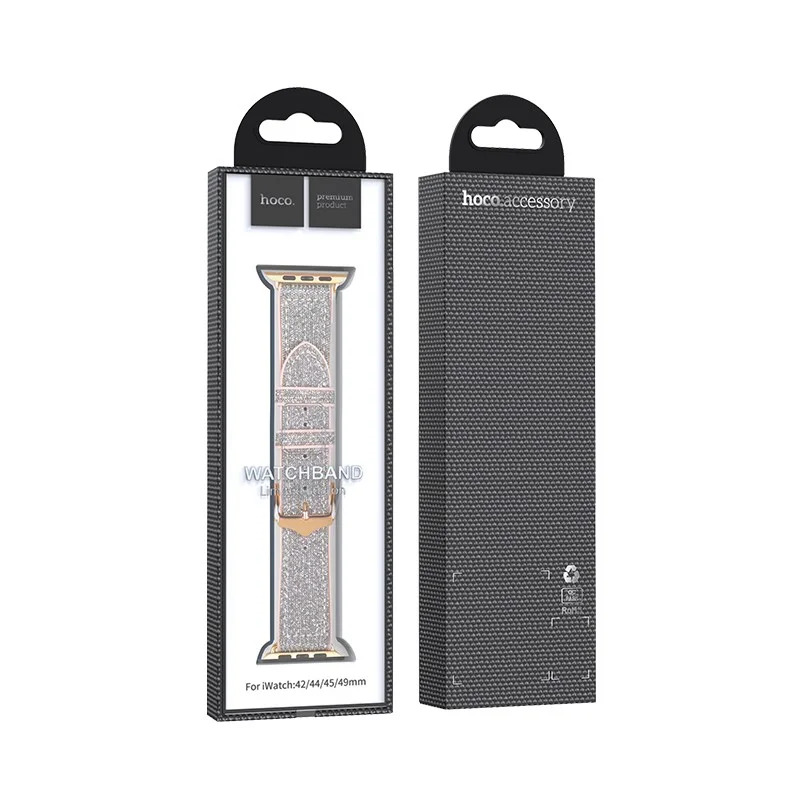 Watchband Hoco WA11 Diamond series 42/44/45/49mm για Apple Watch 1/2/3/4/5/6/7/8/SE/Ultra Λευκό Ασημί Silicone Band Watchband Hoco WA11 Diamond series 42/44/45/49mm για Apple Watch 1/2/3/4/5/6/7/8/SE/Ultra Λευκό Ασημί Silicone Band