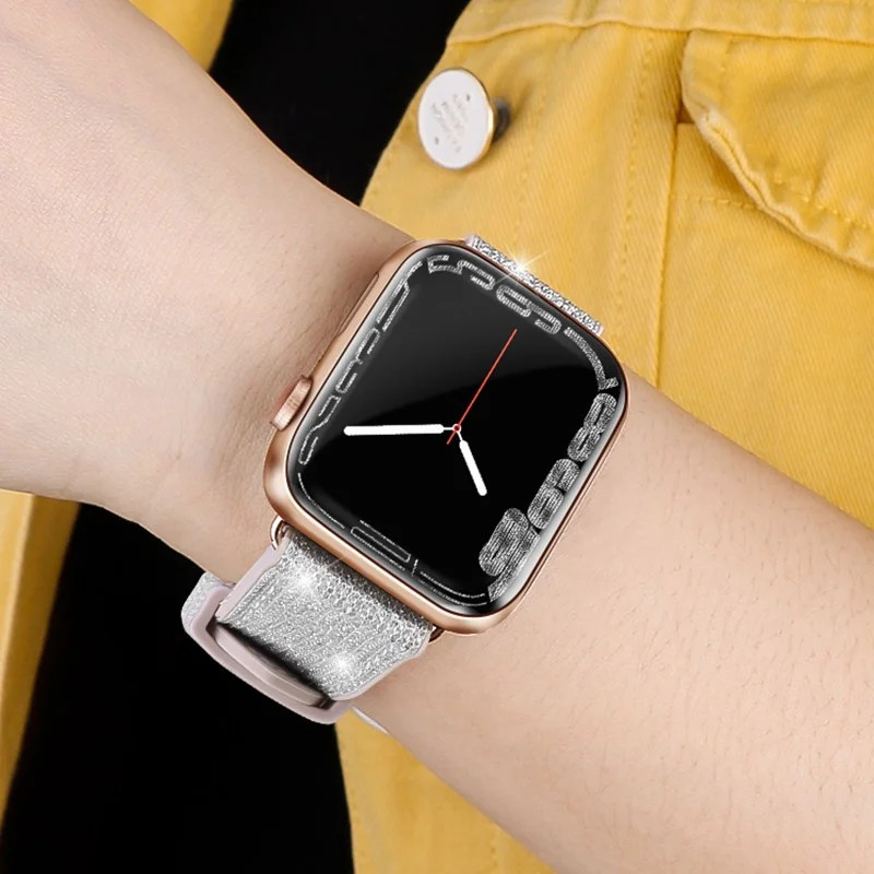 Watchband Hoco WA11 Diamond series 42/44/45/49mm για Apple Watch 1/2/3/4/5/6/7/8/SE/Ultra Λευκό Ασημί Silicone Band Watchband Hoco WA11 Diamond series 42/44/45/49mm για Apple Watch 1/2/3/4/5/6/7/8/SE/Ultra Λευκό Ασημί Silicone Band