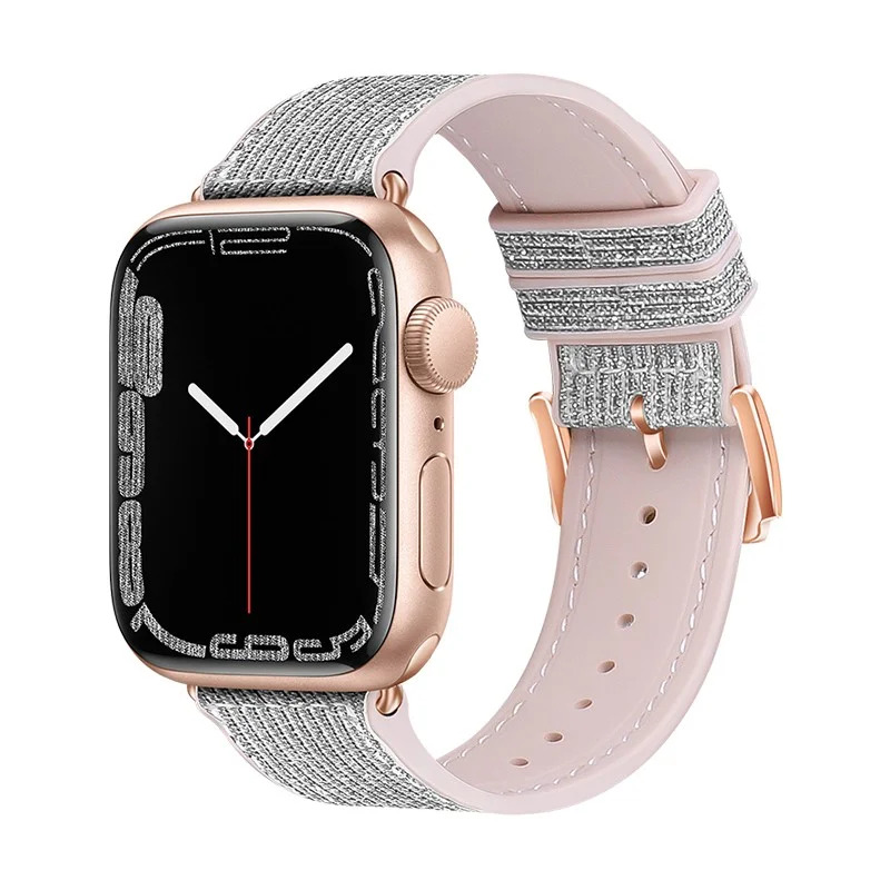 Watchband Hoco WA11 Diamond series 42/44/45/49mm για Apple Watch 1/2/3/4/5/6/7/8/SE/Ultra Λευκό Ασημί Silicone Band Watchband Hoco WA11 Diamond series 42/44/45/49mm για Apple Watch 1/2/3/4/5/6/7/8/SE/Ultra Λευκό Ασημί Silicone Band