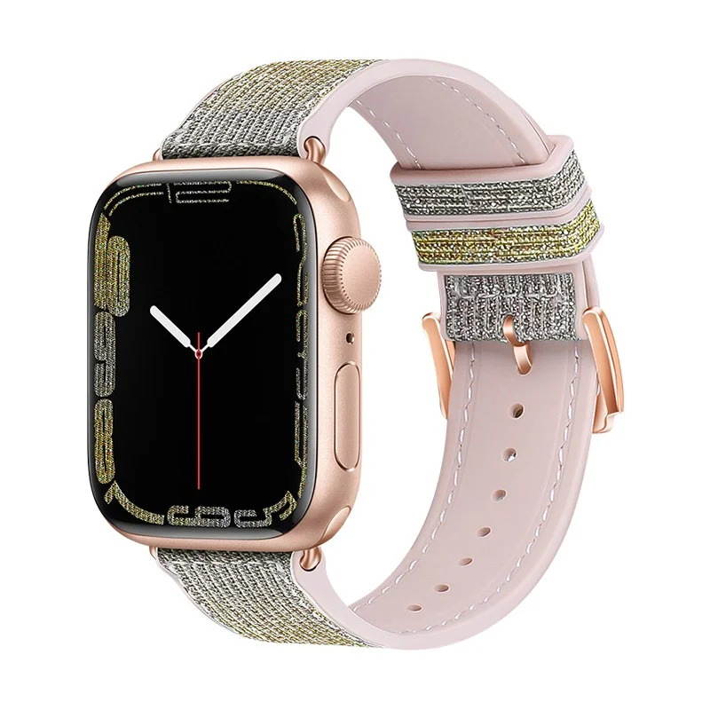 Watchband Hoco WA11 Diamond series 42/44/45/49mm για Apple Watch 1/2/3/4/5/6/7/8/SE/Ultra Silver Yellow Silicone Band Watchband Hoco WA11 Diamond series 42/44/45/49mm για Apple Watch 1/2/3/4/5/6/7/8/SE/Ultra Silver Yellow Silicone Band