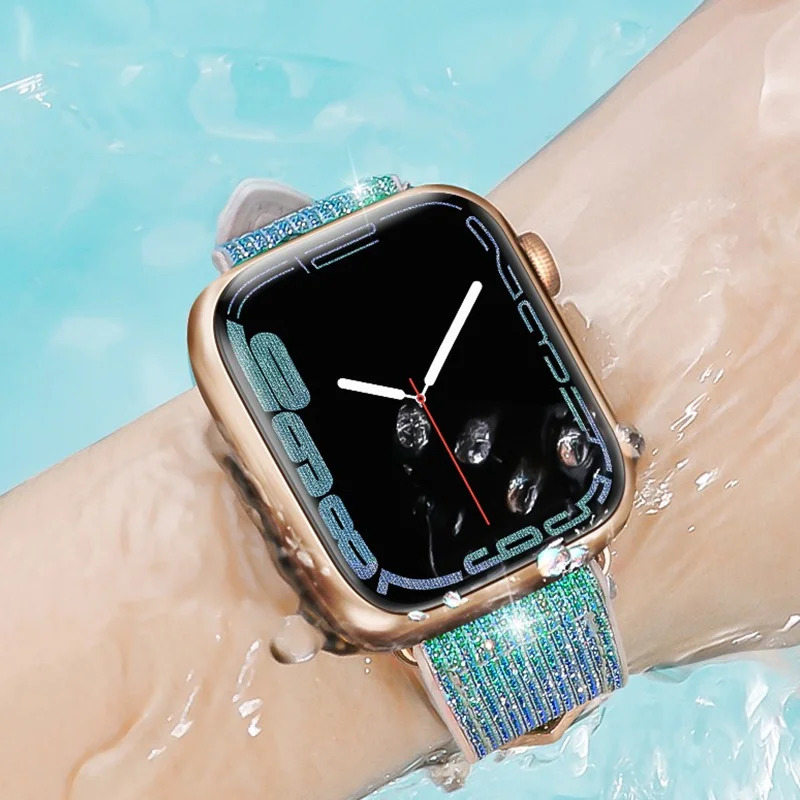 Watchband Hoco WA11 Diamond series 42/44/45/49mm για Apple Watch 1/2/3/4/5/6/7/8/SE/Ultra Μπλε Πράσινο Silicone Band Watchband Hoco WA11 Diamond series 42/44/45/49mm για Apple Watch 1/2/3/4/5/6/7/8/SE/Ultra Μπλε Πράσινο Silicone Band