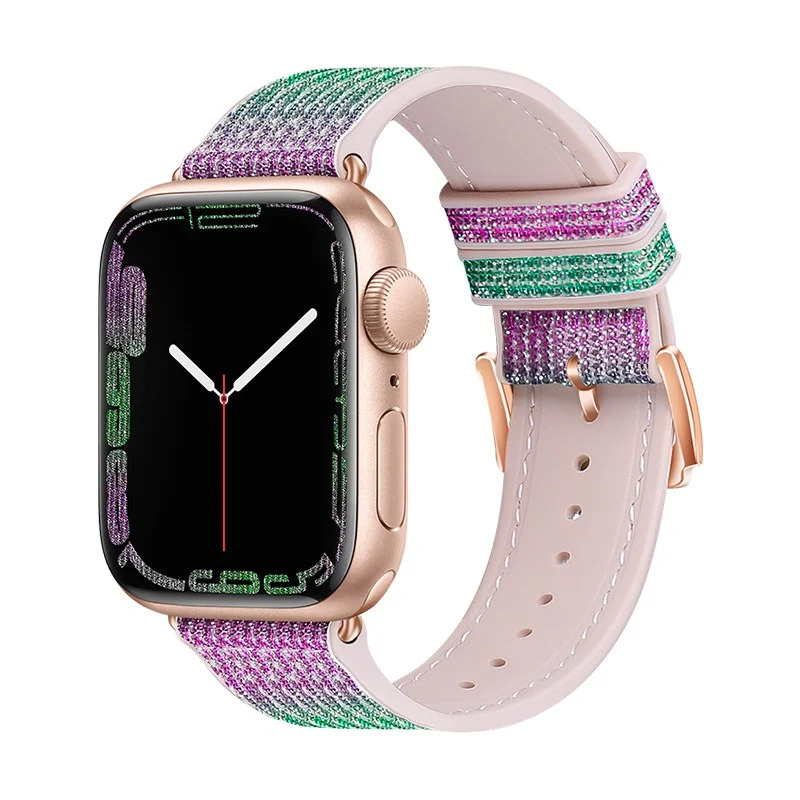 Watchband Hoco WA11 Diamond series 42/44/45/49mm για Apple Watch 1/2/3/4/5/6/7/8/SE/Ultra Μωβ Πράσινο Silicone Band Watchband Hoco WA11 Diamond series 42/44/45/49mm για Apple Watch 1/2/3/4/5/6/7/8/SE/Ultra Μωβ Πράσινο Silicone Band