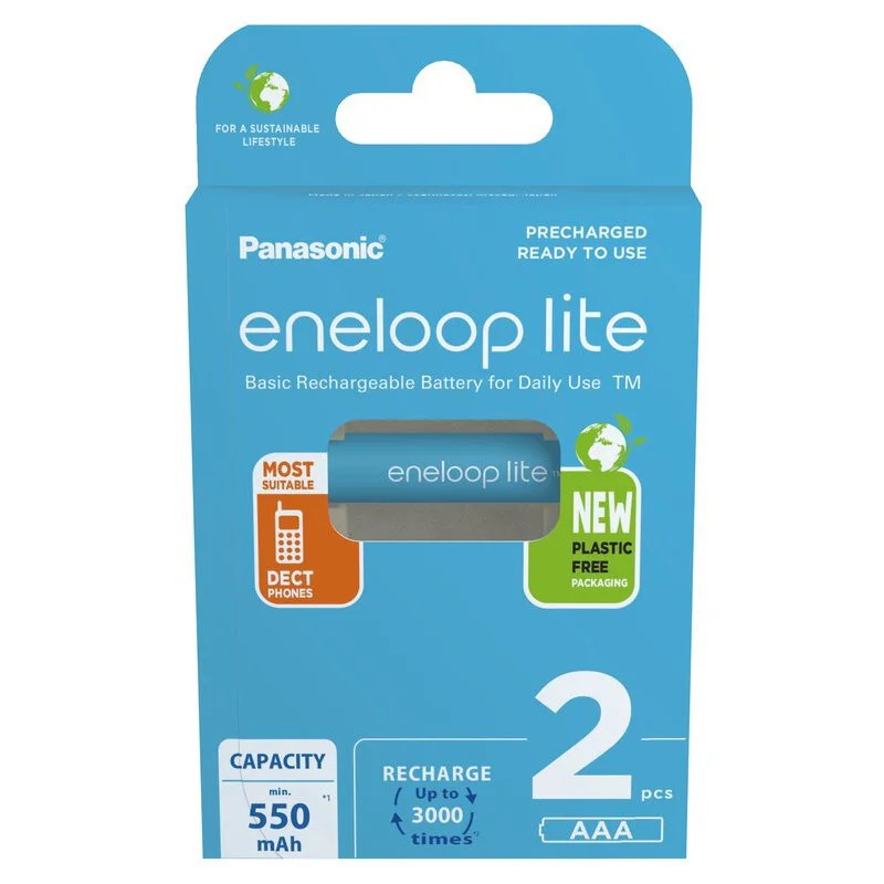 Μπαταρία Επαναφορτιζόμενη Panasonic Eneloop Lite BK-4LCCE/2CP 550 mAh size AAA Ni-MH 1.2V Τεμ. 2 Eco Pack Μπαταρία Επαναφορτιζόμενη Panasonic Eneloop Lite BK-4LCCE/2CP 550 mAh size AAA Ni-MH 1.2V Τεμ. 2 Eco Pack