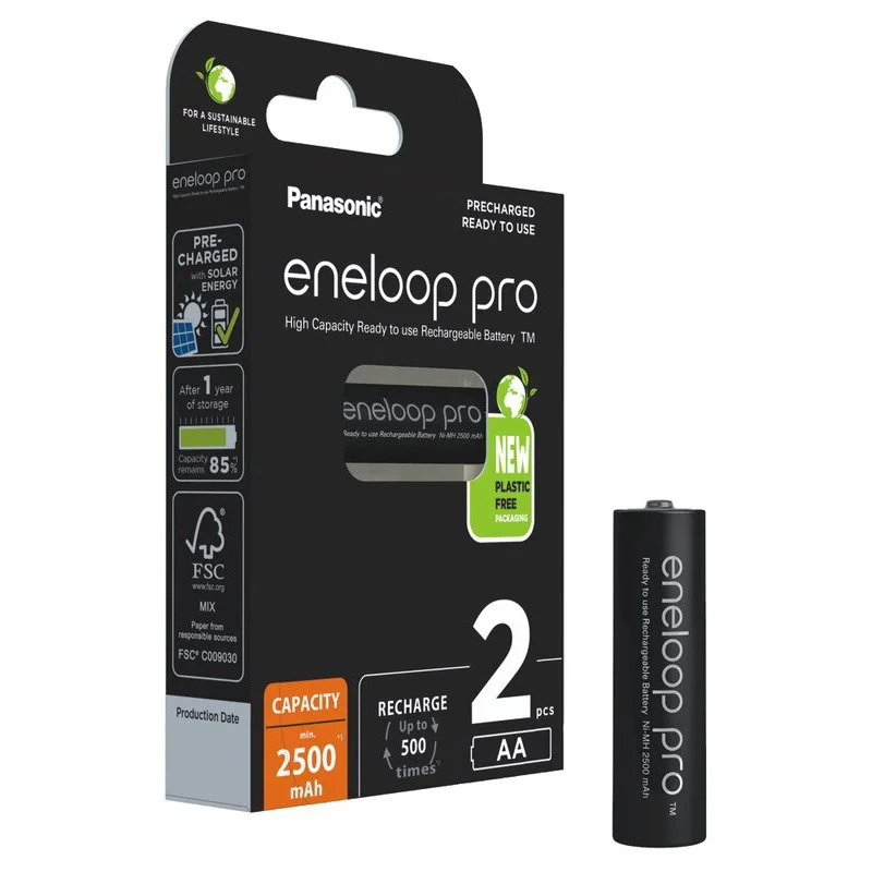 Μπαταρία Επαναφορτιζόμενη Panasonic Eneloop Pro BK-3HCDE/2BE 2500mAh size AA Ni-MH 1.2V Τεμ. 2 New Package Μπαταρία Επαναφορτιζόμενη Panasonic Eneloop Pro BK-3HCDE/2BE 2500mAh size AA Ni-MH 1.2V Τεμ. 2 New Package