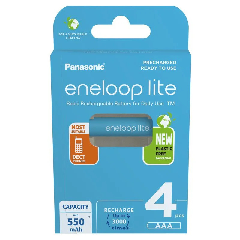 Μπαταρία Επαναφορτιζόμενη Panasonic Eneloop Lite BK-4LCCE/4BE 550 mAh size AAA Ni-MH 1.2V Τεμ. 4 New Package Μπαταρία Επαναφορτιζόμενη Panasonic Eneloop Lite BK-4LCCE/4BE 550 mAh size AAA Ni-MH 1.2V Τεμ. 4 New Package