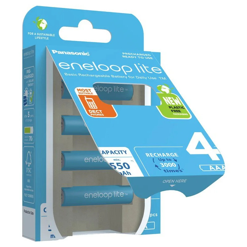 Μπαταρία Επαναφορτιζόμενη Panasonic Eneloop Lite BK-4LCCE/4BE 550 mAh size AAA Ni-MH 1.2V Τεμ. 4 New Package Μπαταρία Επαναφορτιζόμενη Panasonic Eneloop Lite BK-4LCCE/4BE 550 mAh size AAA Ni-MH 1.2V Τεμ. 4 New Package