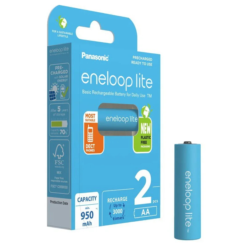 Μπαταρία Επαναφορτιζόμενη Panasonic Eneloop lite BK-3LCCE/2BE 950 mAh size AA Ni-MH 1.2V Τεμ. 2 New Package Μπαταρία Επαναφορτιζόμενη Panasonic Eneloop lite BK-3LCCE/2BE 950 mAh size AA Ni-MH 1.2V Τεμ. 2 New Package